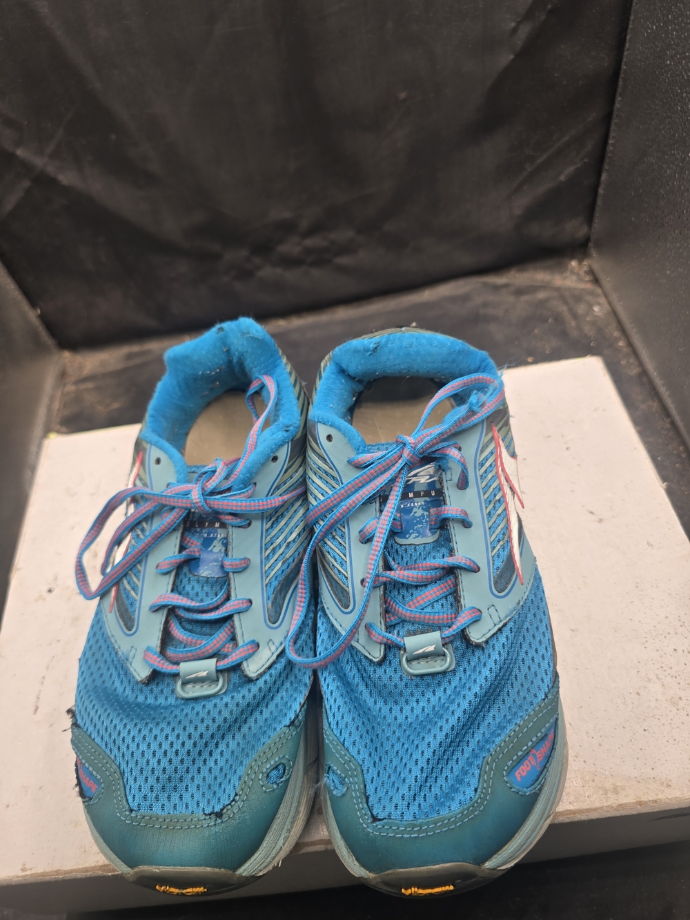 Altra Girls' Blue Athletic Running Shoes with Pink Accents